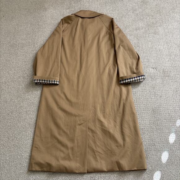 Sezane Clyde Trench Coat Button Up Camel Brown Women Sz 38 US 6 Plaid Lined - Picture 14 of 14